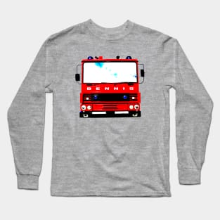 Dennis 1980s British classic fire engine red Long Sleeve T-Shirt